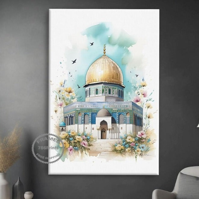 Masjid Al Aqsa-Framed Islamic Wall Decor-Giclée Fine Art On Canvas