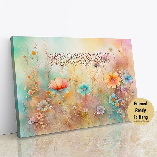 Assalamu Alaikum - Framed Islamic Canvas Giclée Fine Art