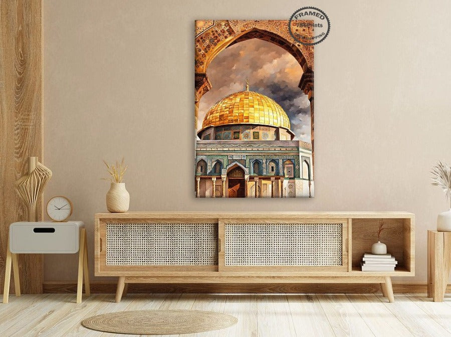 Masjid Al Aqsa-Framed Islamic Wall Decor-Giclée Fine Art On Canvas