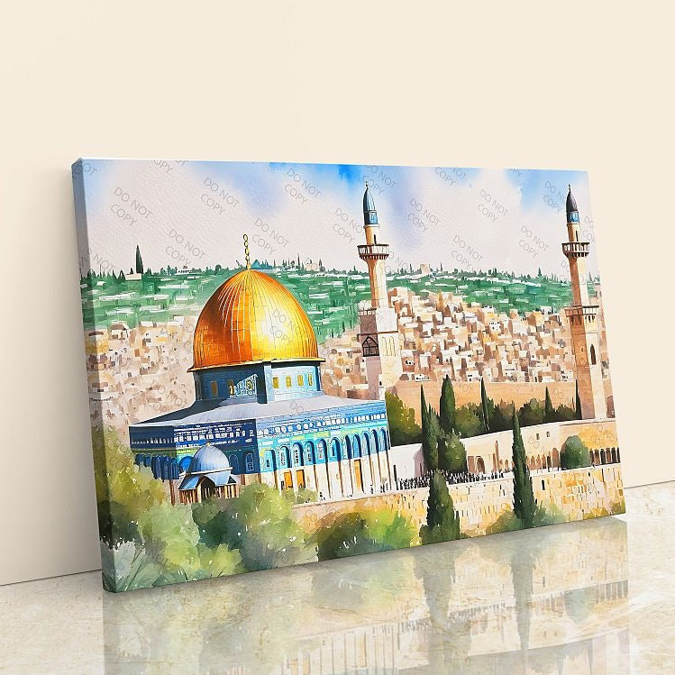 Masjid Al Aqsa-Framed Islamic Wall Decor-Giclée Fine Art On Canvas