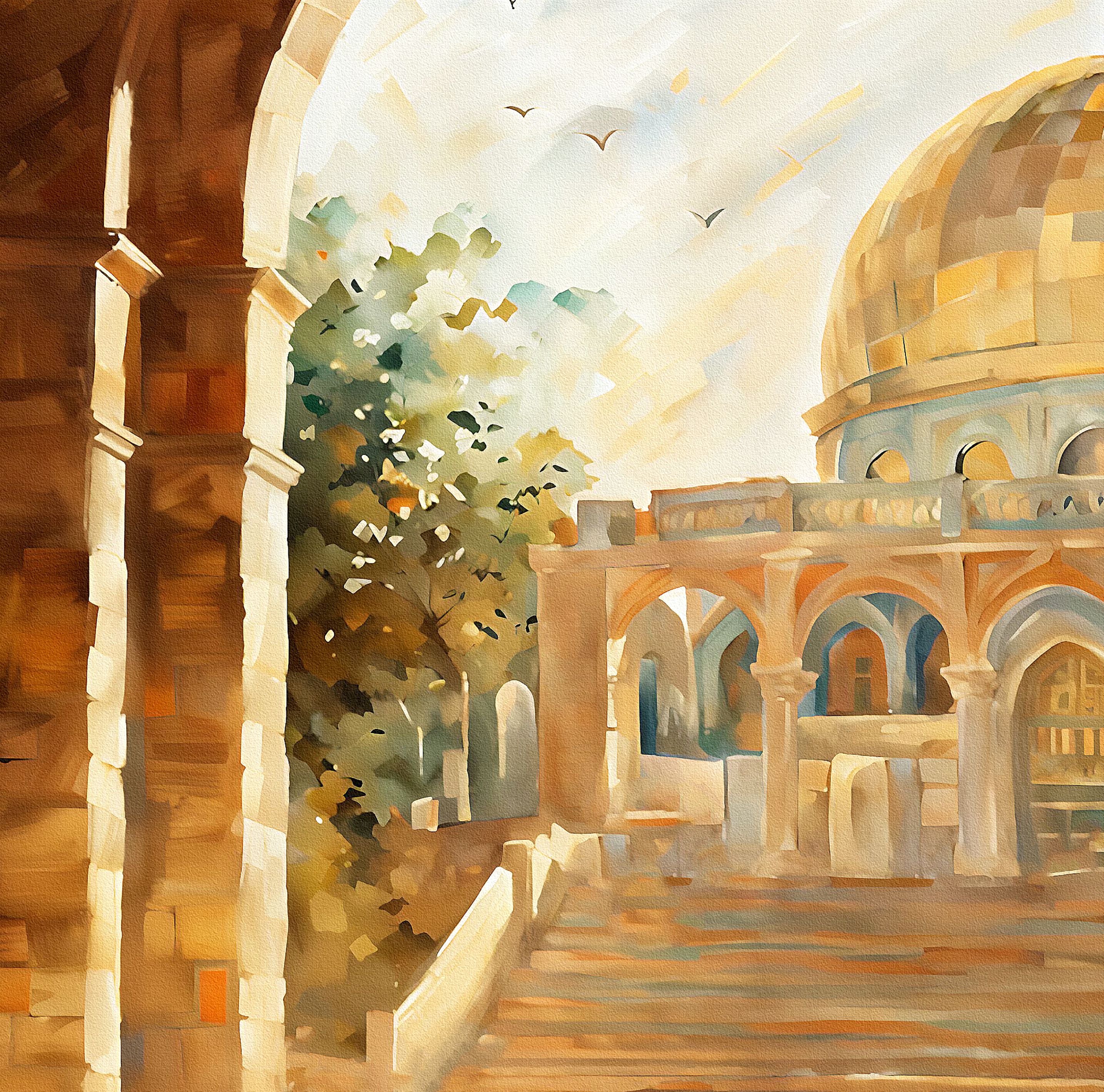 Masjid Al Aqsa-Framed Islamic Wall Decor-Giclée Fine Art On Canvas